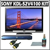 Sony Bravia V-Series KDL-52V4100 52in. 1080P LCD HDTV With Sony Blu-Ray Player and Accessory Kit