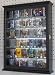 Shot glass display case cabinet holder rack shadow box with Glass Door-BLACK Finish (SCD06B-BL)