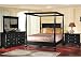 Beautiful Design Queen Canopy Bed in Antique Black Color Finish #AD Moca-q