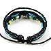 Real Spark Men Women Multi Strand Beads Braided Leather Silver-Tone Leaf Pendant Charm Wrap Bracelet