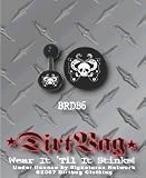 Dirt Bag Tongue Ring Butterfly Skull