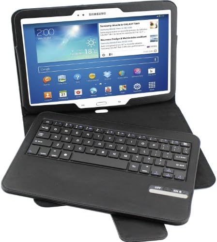 Dealgadgets Samsung Galaxy Tab 3 10.1 Inch Removable Detachable Wireless Bluetooth Keyboard Pu Leather Case Tablet Stand Style(samsung Galaxy Tab 3 10.1, Black)