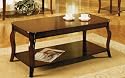 Coffee Table with Storage Shelf - Cherry Finish
