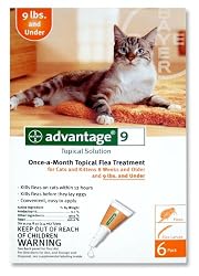 Advantage Once-A-Month Topical Flea Treatment for Cats & Kittens up to 9 Lbs (6 Applications)