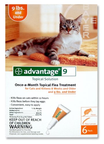 Advantage Once-A-Month Topical Flea Treatment for Cats & Kittens up to 9 Lbs (6 Applications)