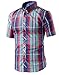 Generic Mens Plaid Woven Short Sleeve Shirt With Plaid Patterns
