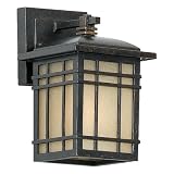 Quoizel HC8406IB Hillcrest 9-Inch Small Wall Lantern with Opaque Linen Glass Panels, Imperial Bronze Finish
