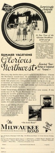 1930 Ad Chicago Milwaukee St. Paul Railway Pacific Train Tourism Snow Skiing - Original Print Ad