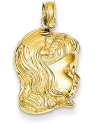 14k Girl Head Pendant