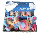 New Baby Delux Nattou Oasis Soft Toy (With Hat and Scratch Mitts) Gift Basket – Elephant – Ideal Christmas Gift
