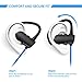 SoundPEATS Bluetooth Headphones Sweat Resistant Wireless In-ear Stereo Earphones for Exercise (Bluetooth 4.1, aptx, Secure Ear Hooks Design, 6 Hours Play Time, Upgraded Version) - Q9A+ Blue