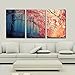 Gardenia Art - Red Maples Canvas Prints Wall Art Stretched and Framed Modern Decor Paintings Giclee Artwork for Living Room and Bedroom, 16x24 in, 3 pcsset