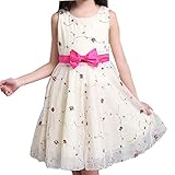 Ruideng ガールズサマープリンセスドレススカートノースリーブのドレス ワンピースのスカートのドレスチュチュの公演発表会 結婚式 入園式 演奏会 (130cm, イエロー)