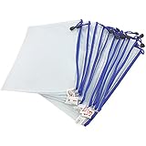 Uxcell Plastic Zipper Pen File Document Folders Pockets Bags, 12-Piece, White (a11112100ux0565)