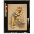Historic Theater Poster (S), Woman wearing low cut green blue and yellow costume with feather