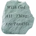 KayBerry Cast Stone Inspirational Garden Accent Stone With God All Things 64720