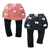 ベビー服 女の子 スカッツ スカート スパッツ ボトム UZULAND ボアフリース 裏起毛 チュールリボン  ウエストゴム  ベビー (1.ピンク/80cm)