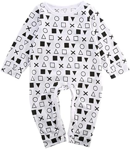 Baby Boys Girls Symbol Print Cotton Long Sleeve Romper(70 (0-6M))