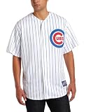 MLB Men's Chicago Cubs Kosuke Fukudome White/Royal Pinstrp Home Short Sleeve 6 Button Synthetic Replica Baseball Jersey Spring 2012  (White/Royal Pinstrp, XX-Large)