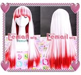 65-70cm Long Straight Beauty White Red Cosplay Girl Hair Wig Cb23