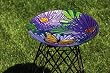 Monarch Floral Glass Birdbath