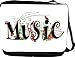 RikkiKnight Magical Musical Words Design Messenger Bag - Book Bag ***with matching coin purse wallet