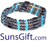 Magnetic Hematite Bracelet Necklace SKY BLUE BEADS CATS Hawaiian Hawaii