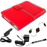 Business Accessorie Pack for Sony Reader eBook Touch Edition PRS-600, Package Includes a Synthetic Durable PU Leather Case with a Home and Wall Charger and a USB Data Cable to Sync files and books from your Computer + package also comes with a 4-inch eBigvalue TM Determination Hand Strap