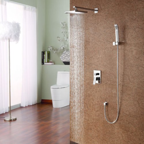Lightinthebox Single Handle Wall Mount Square Fixed Rainfall Shower Head with Slide Bar Bathroom
