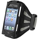 Insten Sport Workout Armband Compatible with Apple iPhone 4/4S - Retail Packaging - Black