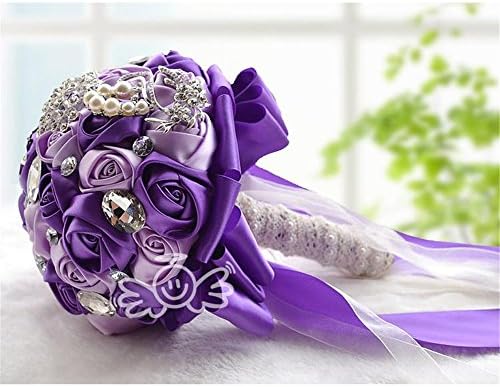 Advanced Customization Luxury Handmade Silk Roses with Deluxe Rhinestones, Pearls and Ribbon Bridal Wedding Bouquet Silk Rose Hand Tie Valentine's Day Bouquet Confession