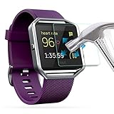 Fitbit Blaze 強化ガラスフィルム【Qoosea】Fitbit Blaze 液晶保護フィルム 日本AGC旭硝子社 国産ガラス 硬度9H 指紋防止 飛散防止 超薄0.3mm 2.5D ラウンドエッジ加工 (Fitbit Blaze, 強化ガラスフィルム)