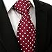 Intrepid Handmade Polka Dot Multi-Color Executive Men's Tie, Red and White Polka Dot 100% Silk Jacquard Woven Necktie Tie
