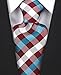 Scott Allan Mens Plaid Necktie - Burgundy/Teal