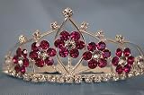 (SMALL)Elegant Bridal Wedding Tiara Crown with Crystal Party Accessories DH5764(HOT PINK)