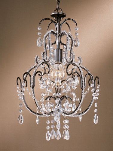 Minka Lavery 3123-489, Mini Crystal Chandelier Lighting, 1 Light, 60 Watts, Bronze