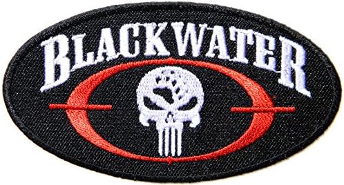 BLACKWATER Punisher Skull Logo Army Military Security Navy Seal Jacket T shirt Patch Sew Iron on Embroidered Symbol Badge Cloth Sign Costume By Prinya Shop