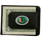 Miami Hurricanes Leather Card Holder & Money Clip