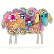 Colorful Fluffy Sheep Pin #0673W