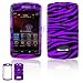 BlackBerry 9530/9500 Storm Cell Phone Purple/Black Zebra Design Protective Case Faceplate Cover