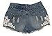 Amoin Casual Vintage Womens Lace Flower Jean Shorts Short Pant Trouser Cut-Off Denim