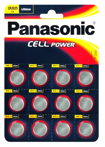 Panasonic Specialist Lithium Coin Batteries CR2025 x 12