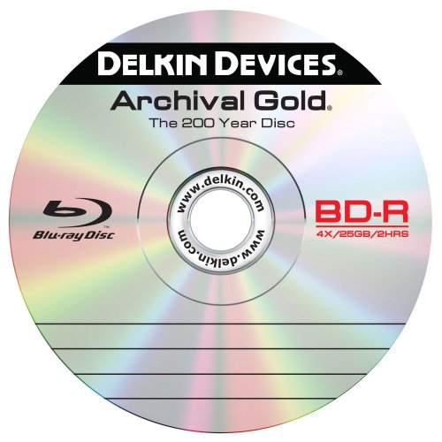 Delkin Devices DDBD-R/SINGLE 4X-HT Retail Single BD-R in an Archival Poly Jewel Case with Hang Tab