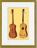 Gold Framed/Matted Print 17x23, Guitar by Antonius Stradivarius