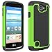 LG K4 Case, LG Spree case, CoverON [HexaGuard Series] Slim Hybrid Hard Phone Cover Case for LG K4 Lte / LG Spree - Neon Green & Black