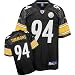 Lawrence Timmons Jersey: Reebok Black Replica #94 Pittsburgh Steelers Jersey