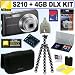Nikon Coolpix S210 8MP Digital Camera (Graphite Black) + 4GB Deluxe Accessory Kit w/ Nikon 2 Year Extended Warranty