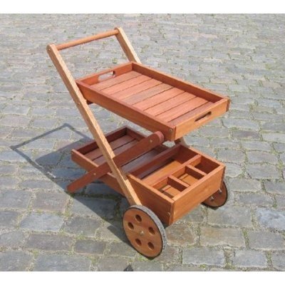 Merxx 25907-011 'Teewagen Servierwagen Beistellwagen Euklayptusholz *MARACAIBO*'