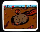 Mouse Pad with hold, rodent, gopher, underground, eating