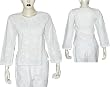 Kurti Dress in India Clothes Cotton Chikan Embroidery Size XS (ctop398)